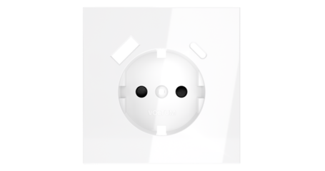 Накладка для розетки с заземлением и защитными шторками, с USB A+C Voltum S70 (белый глянцевый) VLS001001