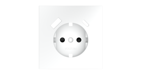 Накладка для розетки с заземлением и защитными шторками, с USB A+C Voltum S70 (белый матовый) VLS001002