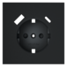 Накладка для розетки с заземлением и защитными шторками, с USB A+C Voltum S70 (графит) VLS001007