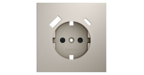 Накладка для розетки с заземлением и защитными шторками, с USB A+C Voltum S70 (кашемир) VLS001003