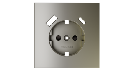 Накладка для розетки с заземлением и защитными шторками, с USB A+C Voltum S70 (шелк) VLS001004