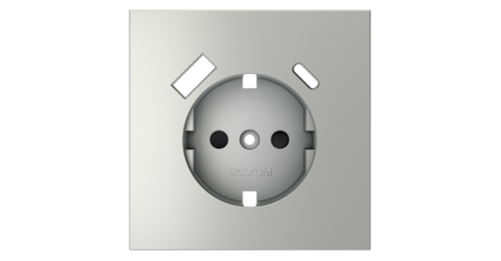 Накладка для розетки с заземлением и защитными шторками, с USB A+C Voltum S70 (сталь) VLS001005