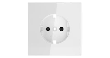 Накладка для розетки с заземлением и защитными шторками Voltum S70 (белый глянцевый) VLS000701