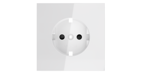 Накладка для розетки с заземлением и защитными шторками Voltum S70 (белый глянцевый) VLS000701