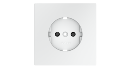 Накладка для розетки с заземлением и защитными шторками Voltum S70 (белый матовый) VLS000702