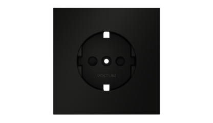 Накладка для розетки с заземлением и защитными шторками Voltum S70 (черный матовый) VLS000708