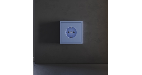 Накладка для розетки с заземлением и защитными шторками Voltum S70 (деним) VLS000715