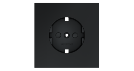 Накладка для розетки с заземлением и защитными шторками Voltum S70 (графит) VLS000707