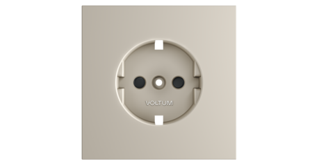 Накладка для розетки с заземлением и защитными шторками Voltum S70 (кашемир) VLS000703