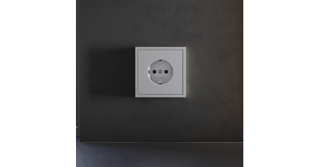 Накладка для розетки с заземлением и защитными шторками Voltum S70 (серый) VLS000716