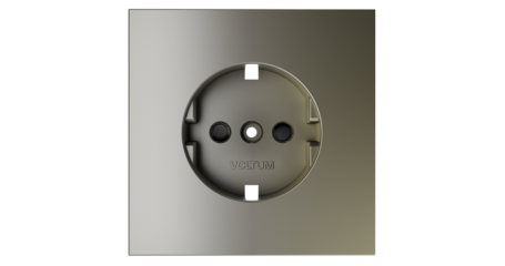 Накладка для розетки с заземлением и защитными шторками Voltum S70 (шелк) VLS000704