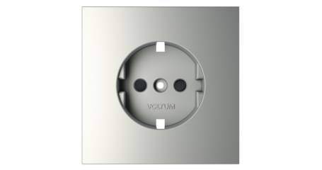 Накладка для розетки с заземлением и защитными шторками Voltum S70 (сталь) VLS000705