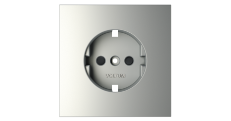 Накладка для розетки с заземлением и защитными шторками Voltum S70 (сталь) VLS000705