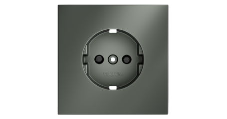 Накладка для розетки с заземлением и защитными шторками Voltum S70 (титан) VLS000706