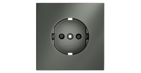 Накладка для розетки с заземлением и защитными шторками Voltum S70 (титан) VLS000706