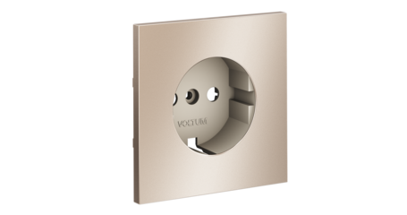 Накладка для розетки с заземлением S70 Metal (платина) Voltum VLSM000610