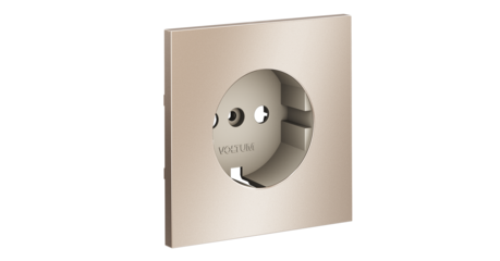 Накладка для розетки с заземлением S70 Metal (платина) Voltum VLSM000610