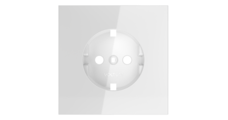 Накладка для розетки с заземлением Voltum S70 (белый глянцевый) VLS000601