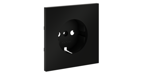 Накладка для розетки с заземлением Voltum S70 (черный матовый) VLS000608