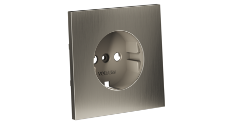 Накладка для розетки с заземлением Voltum S70 Metal (никель) VLSM000611