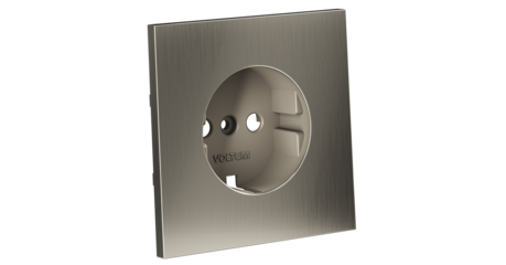 Накладка для розетки с заземлением Voltum S70 Metal (никель) VLSM000611