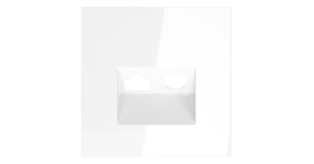 Накладка для розетки TV+RJ45 кат. 6 Voltum S70 (белый глянцевый) VLS002701