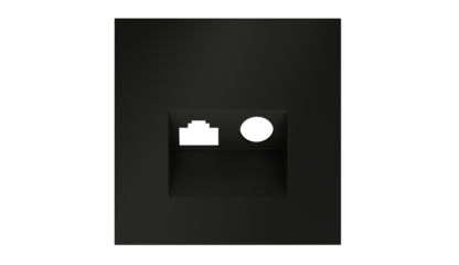 Накладка для розетки TV+RJ45 кат. 6 Voltum S70 (черный матовый) VLS002708