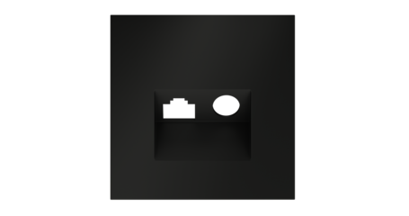 Накладка для розетки TV+RJ45 кат. 6 Voltum S70 (черный матовый) VLS002708