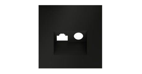 Накладка для розетки TV+RJ45 кат. 6 Voltum S70 (черный матовый) VLS002708