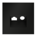 Накладка для розетки TV+RJ45 кат. 6 Voltum S70 (черный матовый) VLS002708