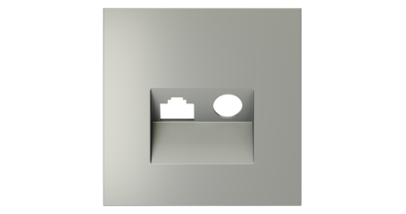 Накладка для розетки TV+RJ45 кат. 6 Voltum S70 (сталь) VLS002705