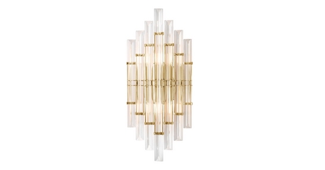 Настенный светильник Crystal Lux SARAGOSA AP2 BRASS/TRANSPARENTE