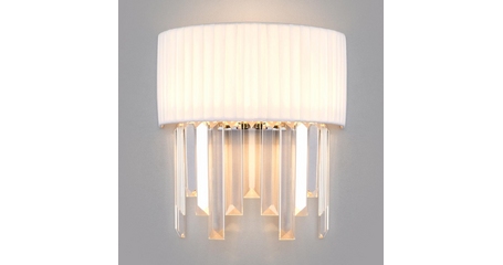 Настенный светильник Eurosvet Amantea 10122/2 хром/прозрачный хрусталь Strotskis (10106/2)