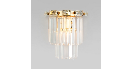 Настенный светильник Eurosvet Elegante 10130/1 золото/прозрачный хрусталь Strotskis a060646