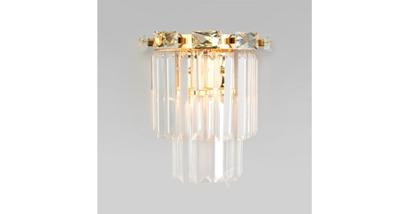 Настенный светильник Eurosvet Elegante 10130/1 золото/прозрачный хрусталь Strotskis a060646