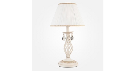 Настольная лампа Eurosvet Amelia 10054/1 белый с золотом/прозрачный хрусталь Strotskis