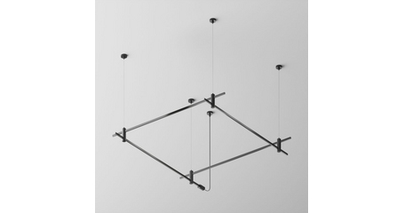 Основание квадратное двухуровневое на тросовых подвесах Hang для трековых светильников Maytoni Technical Flarity TFC-Flar-H08-B