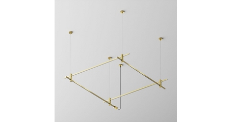 Основание квадратное двухуровневое на тросовых подвесах Hang для трековых светильников Maytoni Technical Flarity TFC-Flar-H08-BS