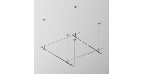 Основание квадратное двухуровневое на тросовых подвесах Hang для трековых светильников Maytoni Technical Flarity TFC-Flar-H08-PT