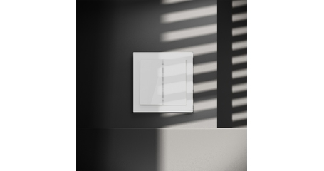 Перекрестный переключатель встраиваемый Voltum S70 двухклавишный 10А, (белый глянцевый) VLS020501