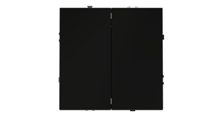 Перекрестный переключатель встраиваемый Voltum S70 двухклавишный 10А, (черный матовый) VLS020508