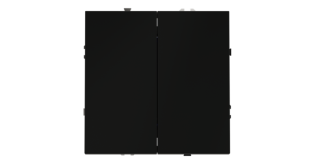 Перекрестный переключатель встраиваемый Voltum S70 двухклавишный 10А, (черный матовый) VLS020508