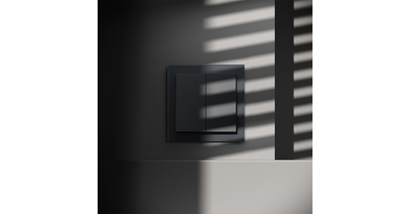 Перекрестный переключатель встраиваемый Voltum S70 двухклавишный 10А, (графит) VLS020507