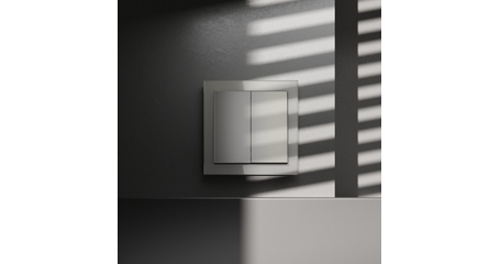 Перекрестный переключатель встраиваемый Voltum S70 двухклавишный 10А, (шелк) VLS020504