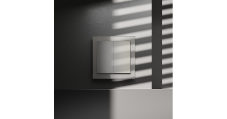 Перекрестный переключатель встраиваемый Voltum S70 двухклавишный 10А, (шелк) VLS020504