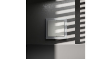 Перекрестный переключатель встраиваемый Voltum S70 двухклавишный 10А, (сталь) VLS020505