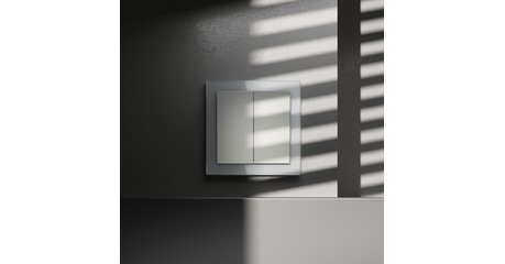 Перекрестный переключатель встраиваемый Voltum S70 двухклавишный 10А, (сталь) VLS020505