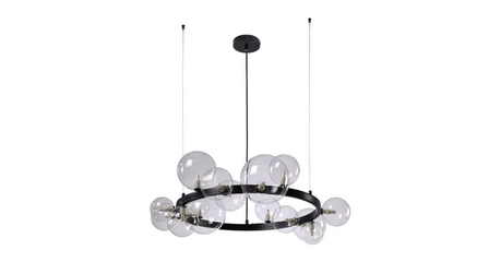 Подвесная люстра Crystal Lux Agata SP15 V2 Black/Transparente