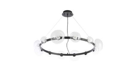 Подвесная люстра Crystal Lux BOSQUE SP12 BLACK/TRANSPARENT