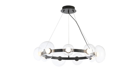 Подвесная люстра Crystal Lux BOSQUE SP9 BLACK/TRANSPARENT